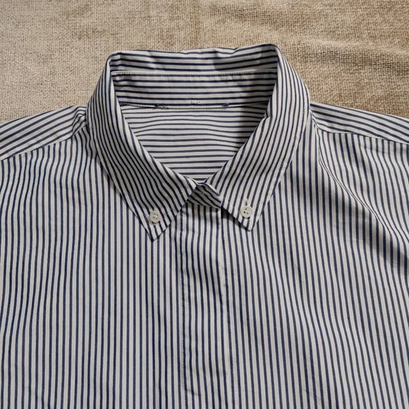 Lafayette 148 New York Plus Kehlani Striped Scenic-Print Shirt - Picture 2 of 14